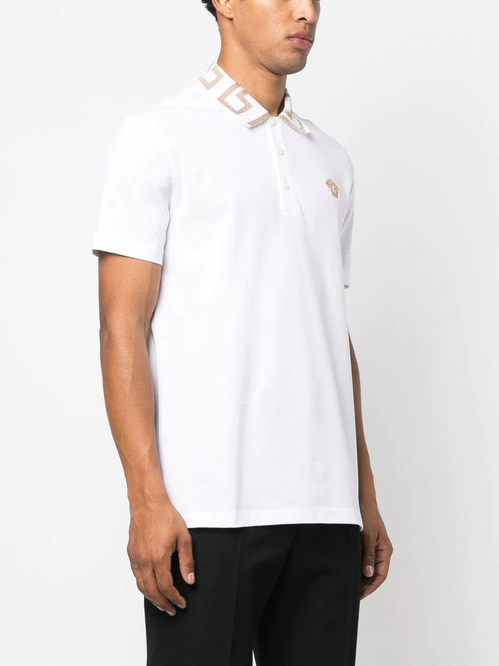 Greca polo shirt with short sleeves