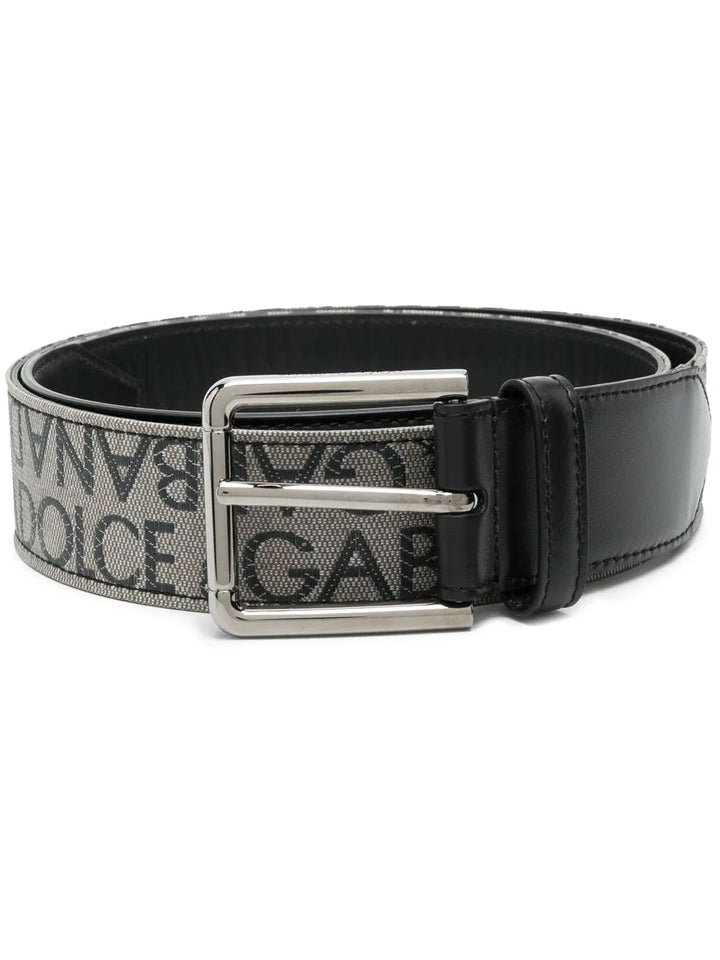 belt with logo embroidered buckle