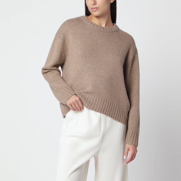 Beige Cru Crew-Neck Sweater In Cashmere Blend