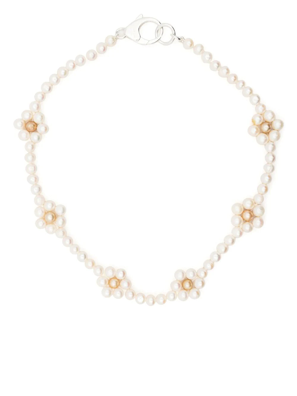 Pearl necklace with flowers