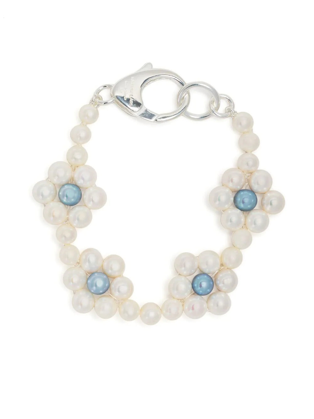 Blue daisy pearl bracelet