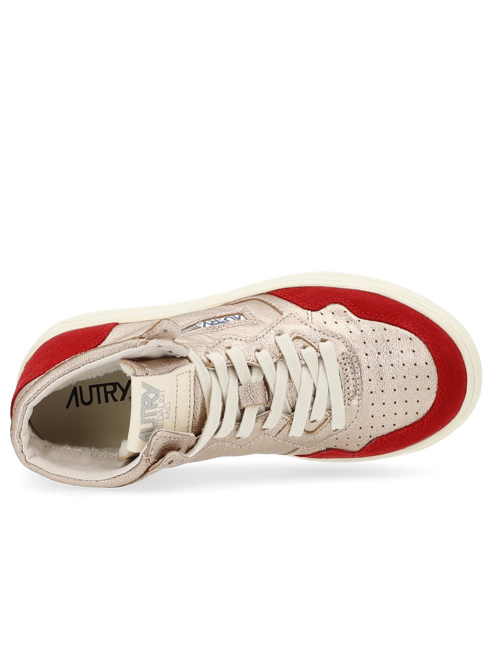 Autry mid woman - goat/met/sued copp/red