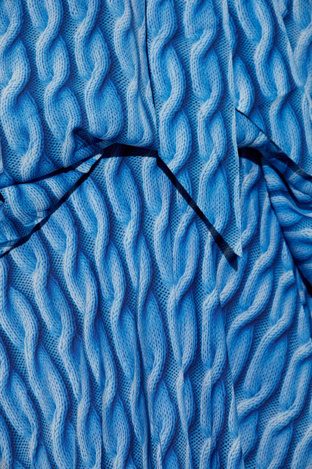 Cable Knit Printed Dress Dresses Blue