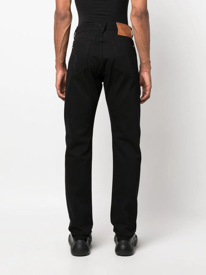 Mid-rise straight jeans