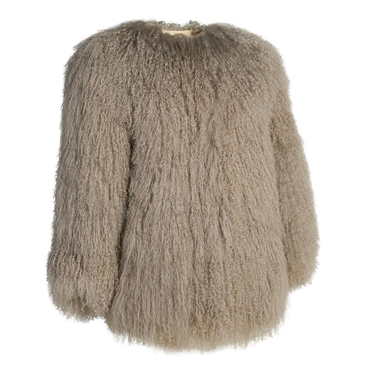 Lovley Beige Coat in Lambskin Fur