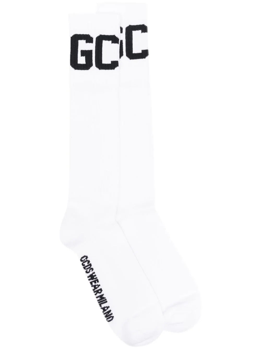 two-tone socks with logo print