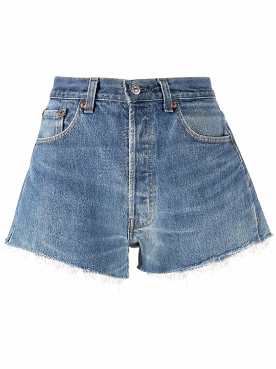 Raw Cut Denim Shorts