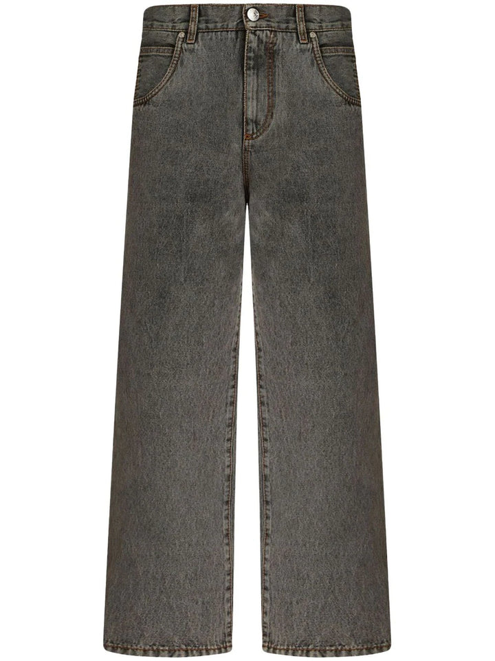 Mid-rise straight jeans