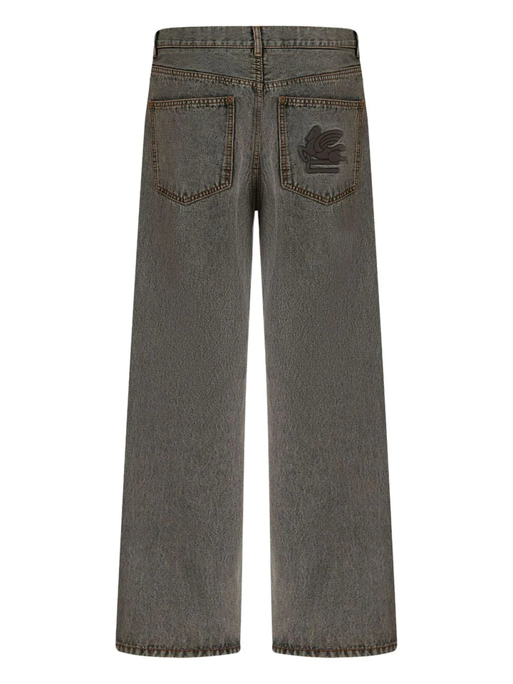 Mid-rise straight jeans