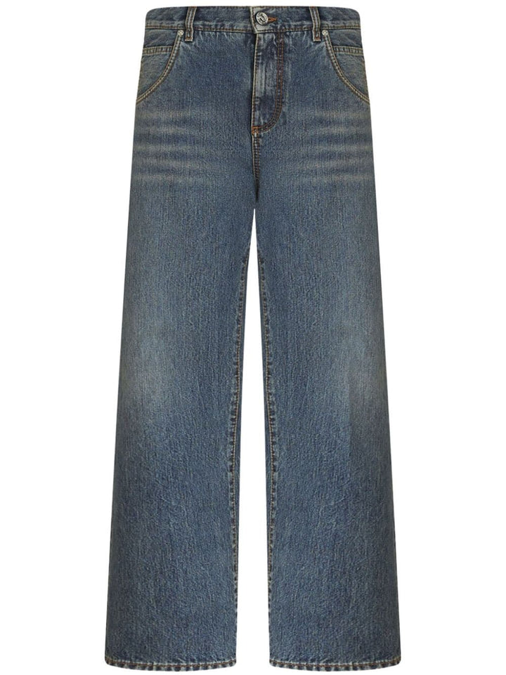 Wide leg cropped jeans