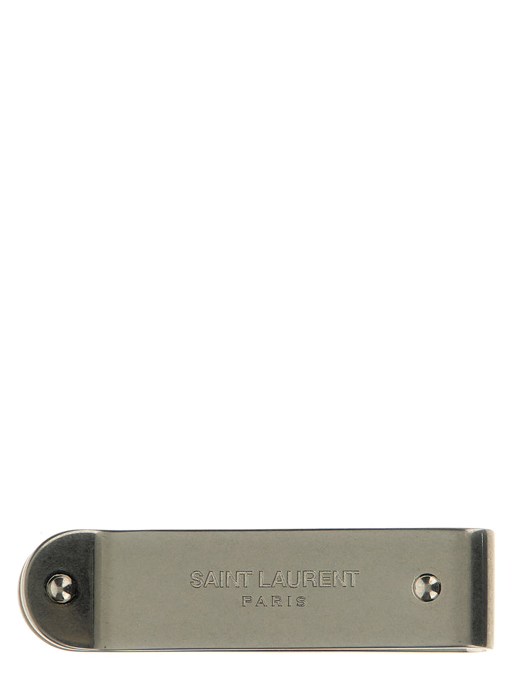 Logo Money Clip Wallets, Card Holders Silver