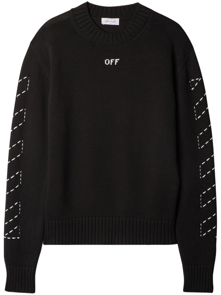 Crew-neck sweater with Arrows embroidery