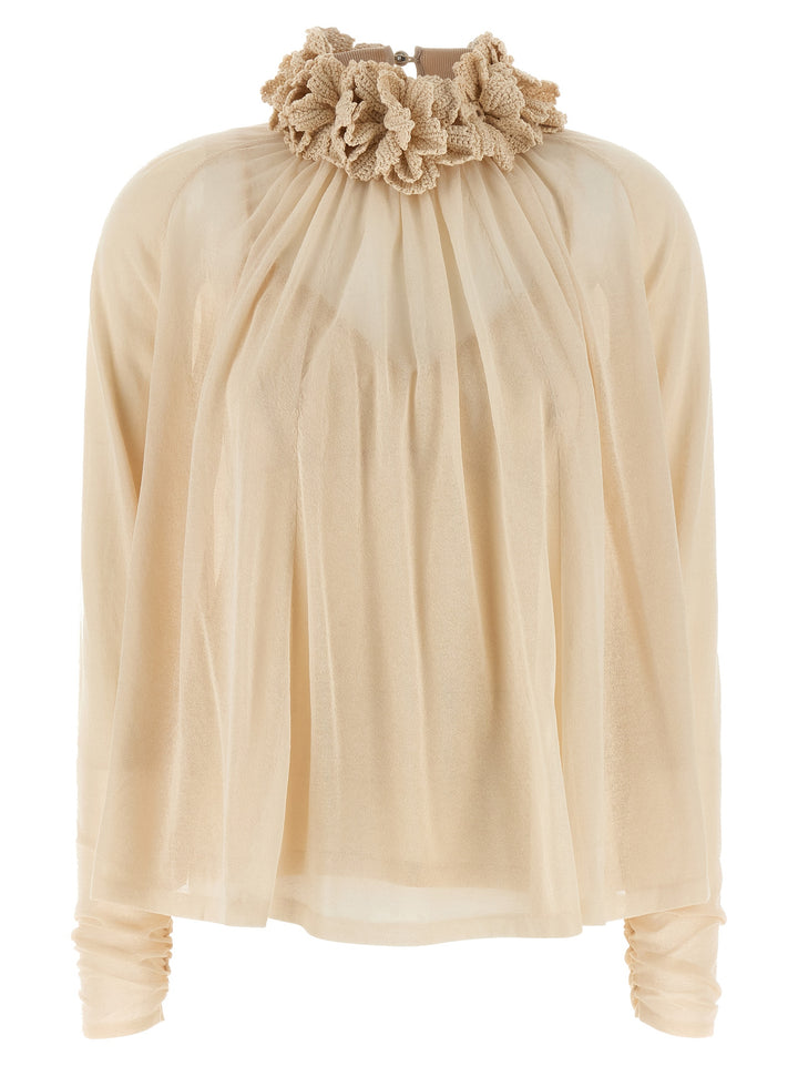 Zimmermann Hypnotic Crochet Trim Tops - Beige | 3428b4e32949c16420a7509484e3876890bcfebb