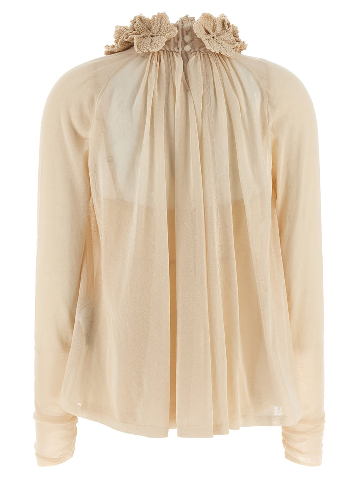 Zimmermann Hypnotic Crochet Trim Tops - Beige | eb688ee565409cf53c4ccceffe5c47091c55ce5b
