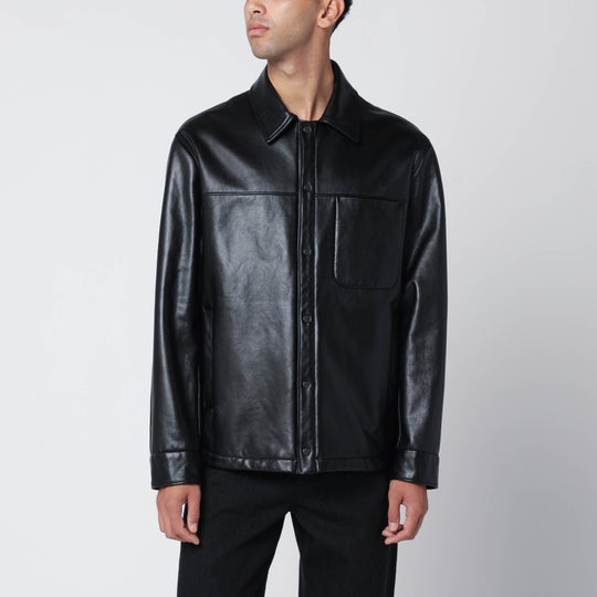 Black Leather Overshirt
