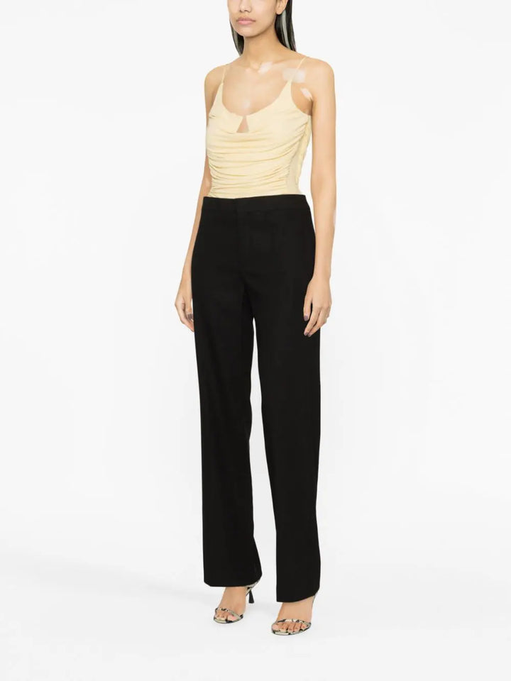 straight trousers with high waist