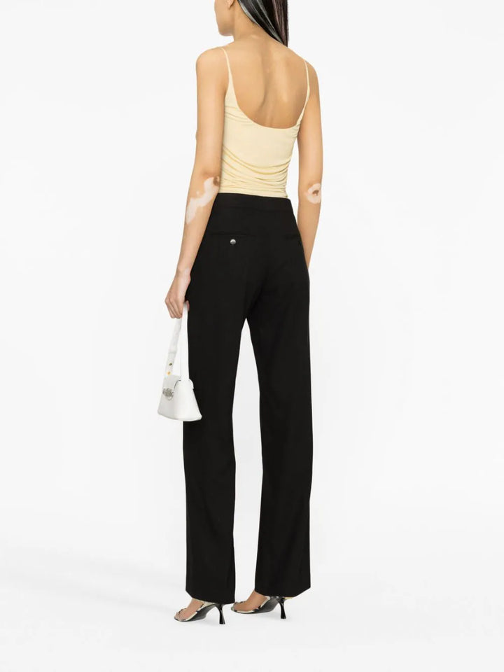 straight trousers with high waist