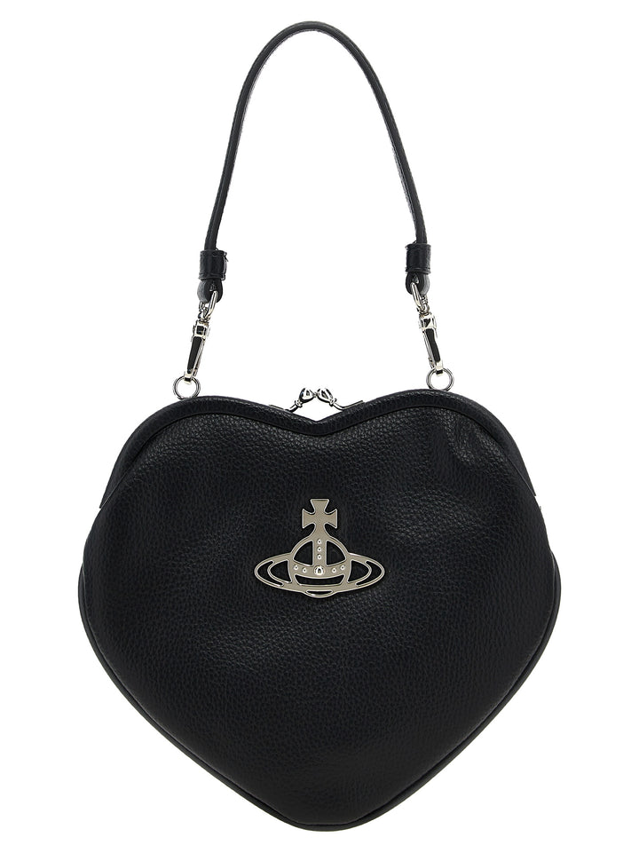 Belle Heart Frame Purse Hand Bags Black