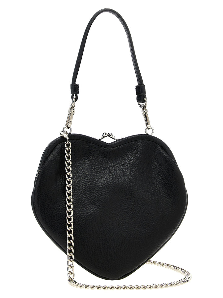 Belle Heart Frame Purse Hand Bags Black