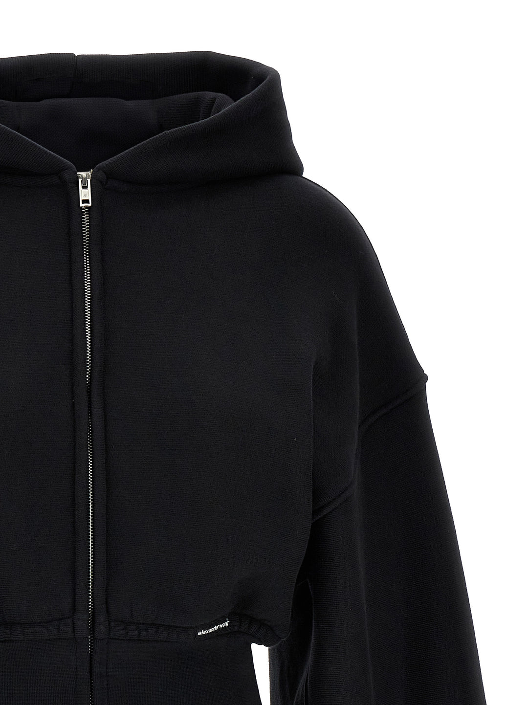 Cropped Hoodie Sweatshirt Black