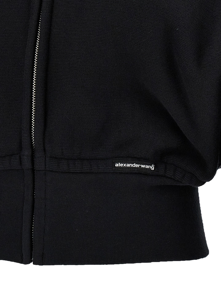 Cropped Hoodie Sweatshirt Black