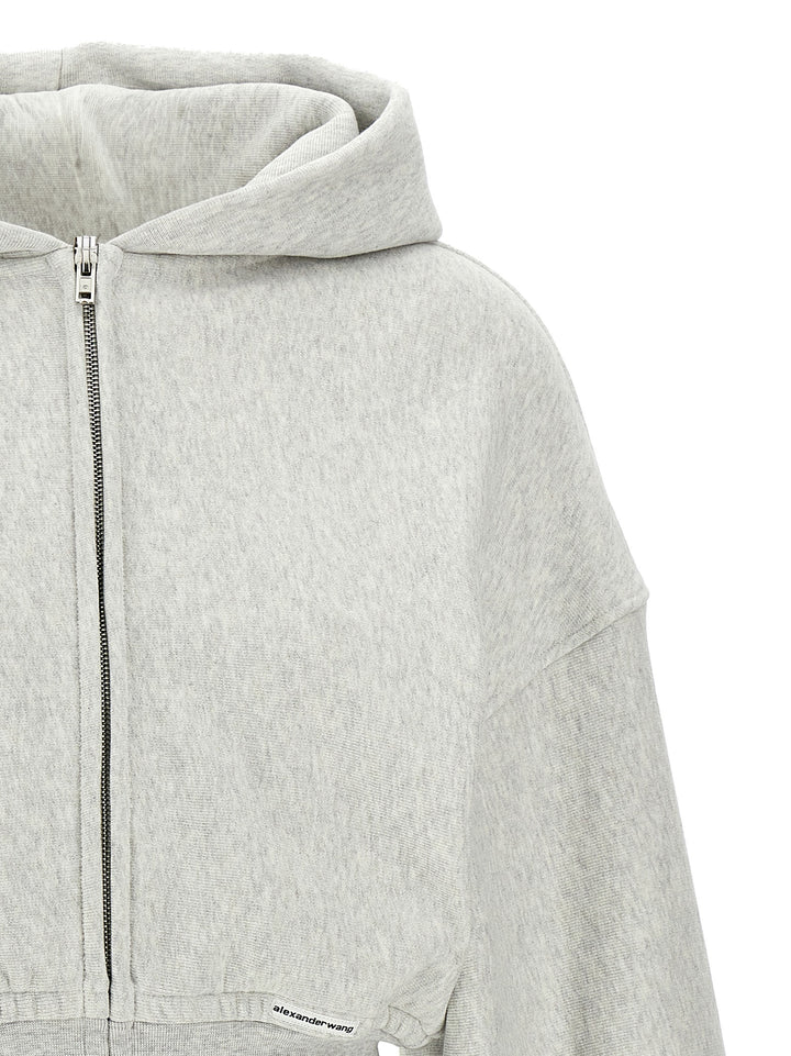 Cropped Hoodie Sweatshirt Gray