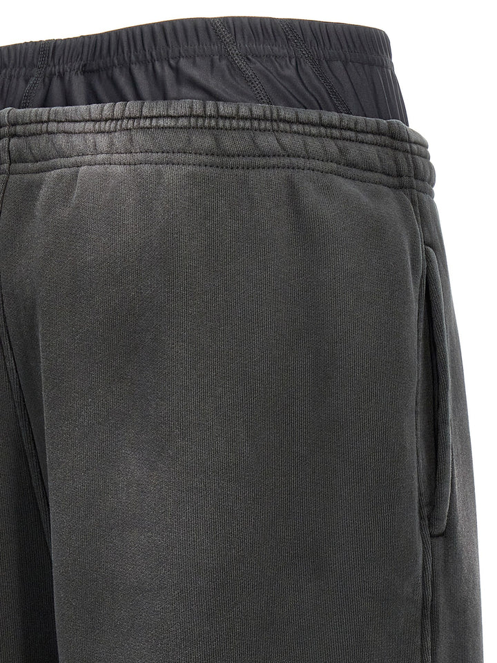 Layered Joggers Pants Black