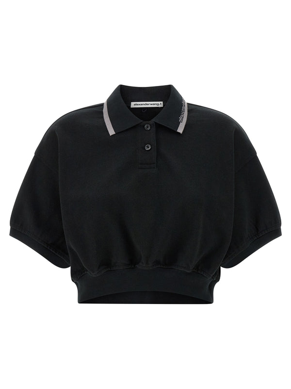Intarsia Collar Shirt Polo Black