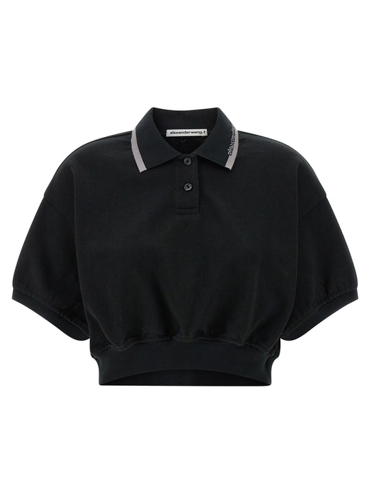 Intarsia Collar Shirt Polo Black