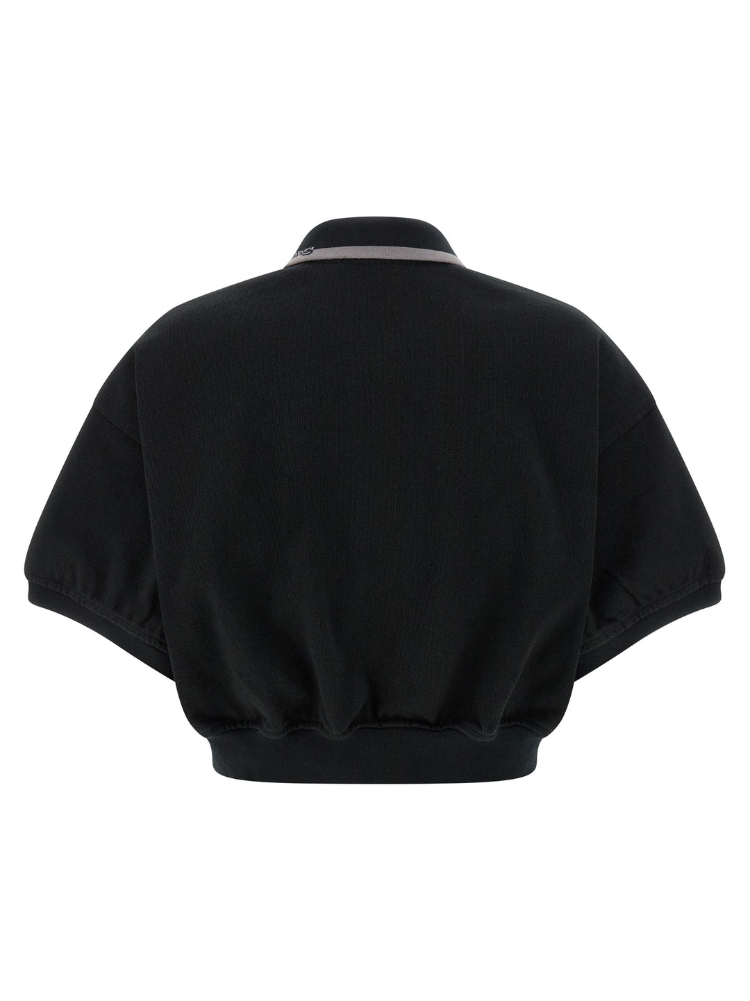 T By Alexander Wang Intarsia Collar  Shirt Polo - Black | 5315e5a14f4ac322f4f9c7cf2af3ece891f86782