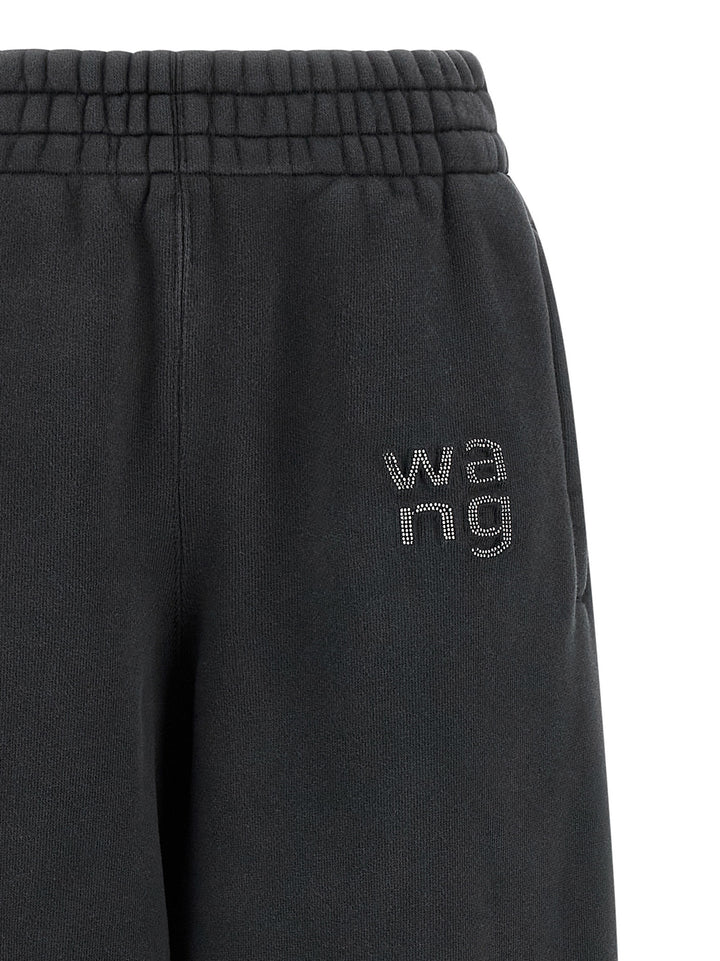 T By Alexander Wang Hotfix Logo Pants - Black | 36757736b75d06a4a017896f034aed76d4a3c5c6