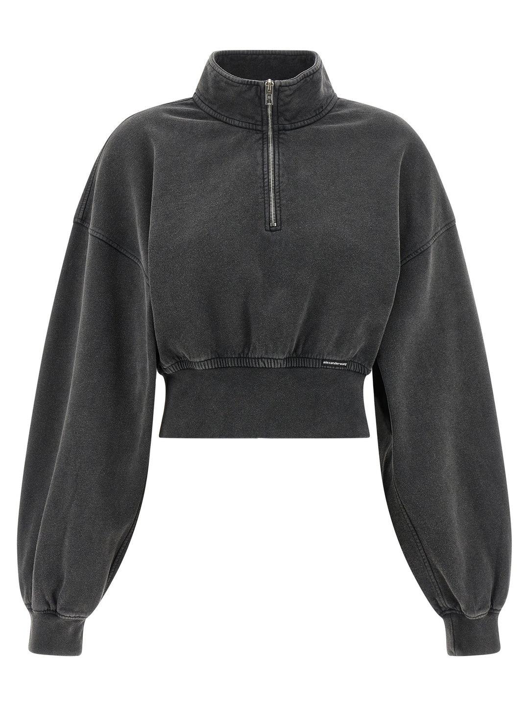 T By Alexander Wang Cropped Sweatshirt - Gray | eac4dc29b143886d2b6636c66c2bf99ee7435ffb