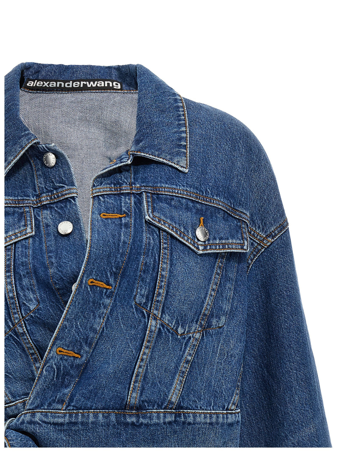 Denim X Alexander Wang Wrapped Trucker Puffer Jackets - Blue | 0523a708117f1c17bdd0010c85e873dd31495d67