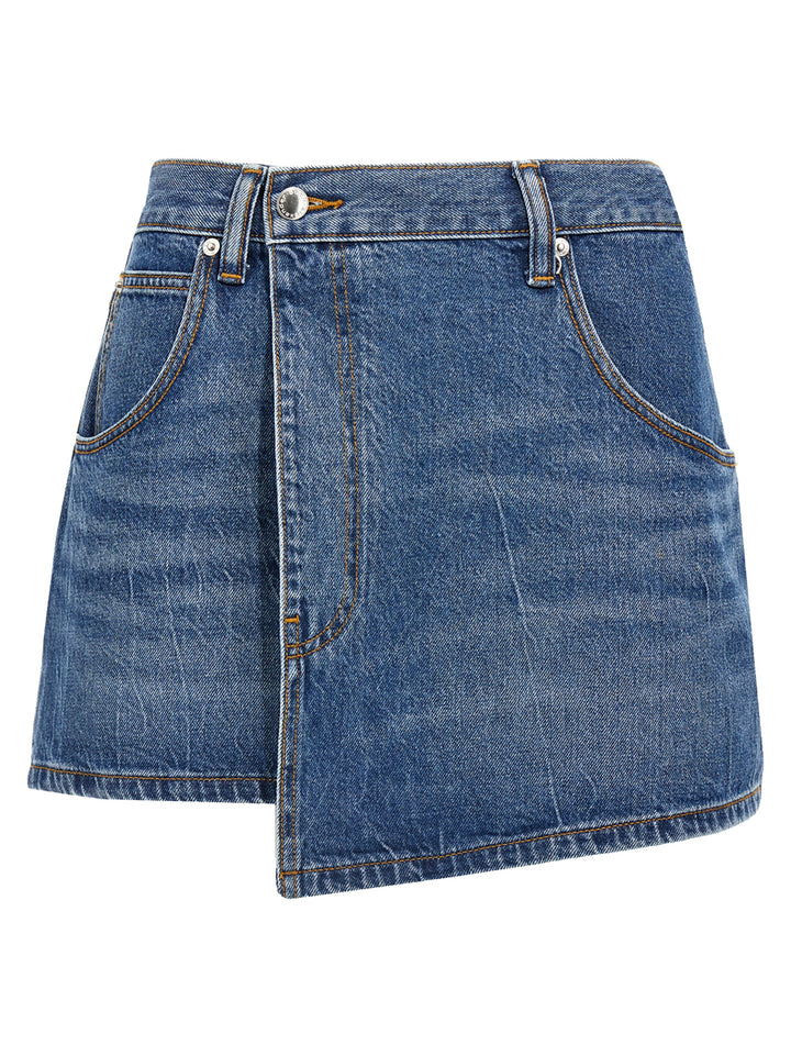 Denim X Alexander Wang Deconstructed Wrapped Skirts - Blue | 4b5cf3803853228eb44a20b6642cfbd7728e09ab