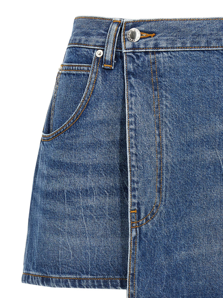 Denim X Alexander Wang Deconstructed Wrapped Skirts - Blue | c9f33e38a7cd4f502089081561cfe90e7272f842