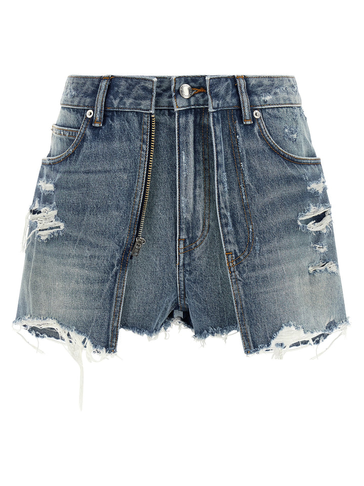 Alexander Wang Double Layer Denim Skort Bermuda and Short - Light Blue | 6b39c1212b54df1c5583e9e0bd28b4707ff476f6