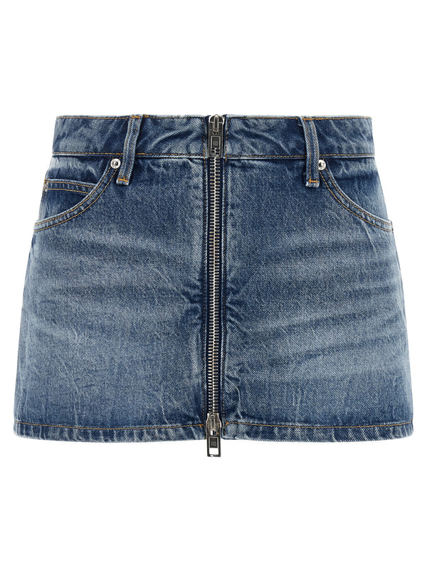 Denim Skort Bermuda And Short Light Blue