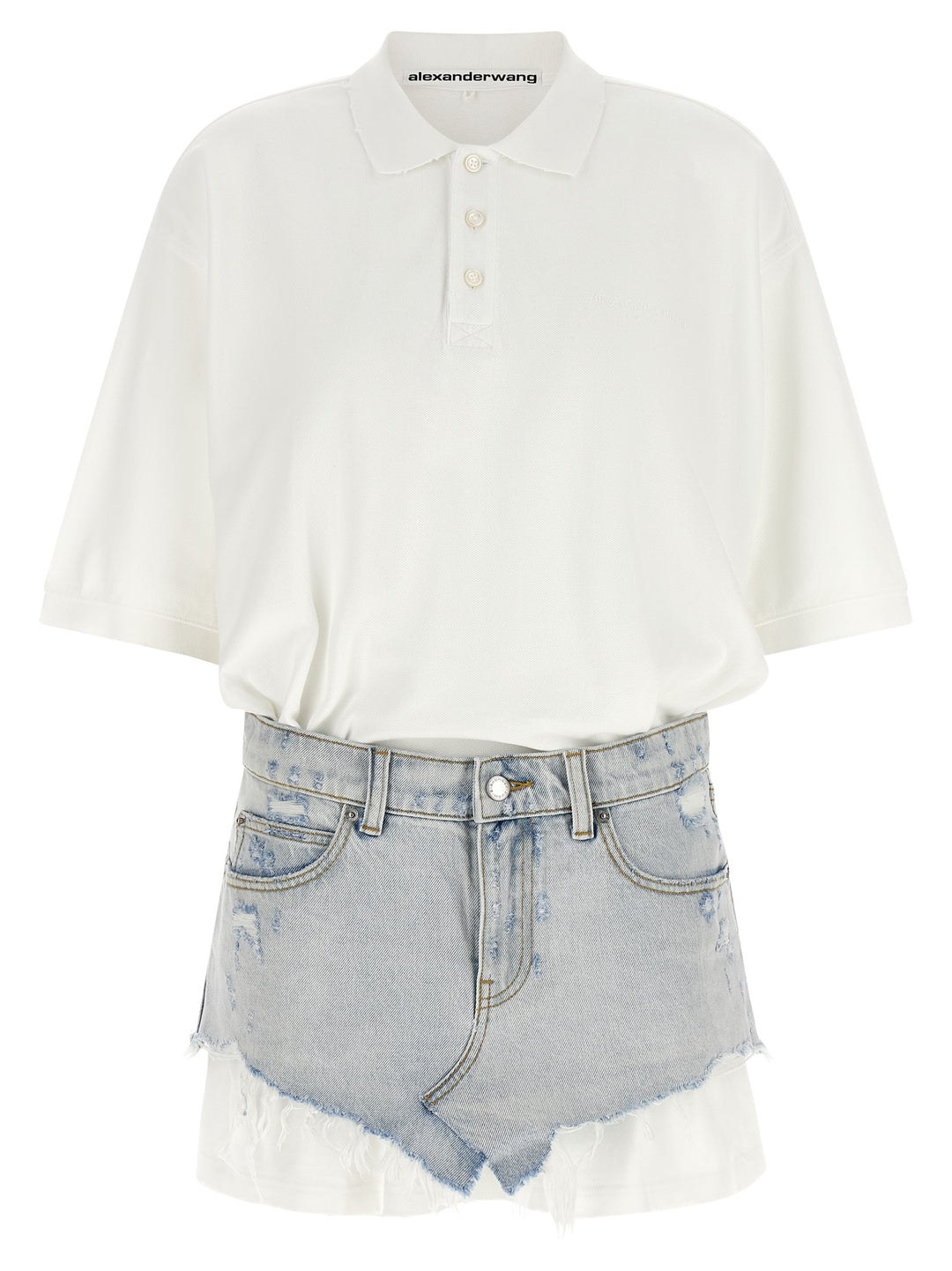 Alexander Wang Denim Skirt Polo Dress Dresses - Multicolor | 00c85720a5c44a4f7aa86edbe2e6446aaa18b891