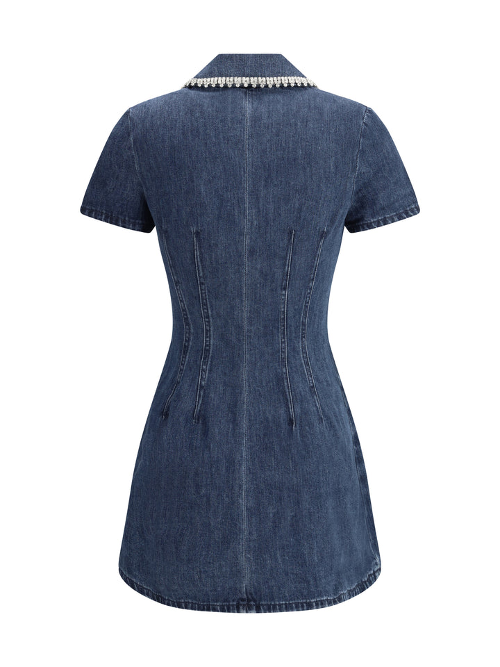 DENIM COLLARED MINI DRESS