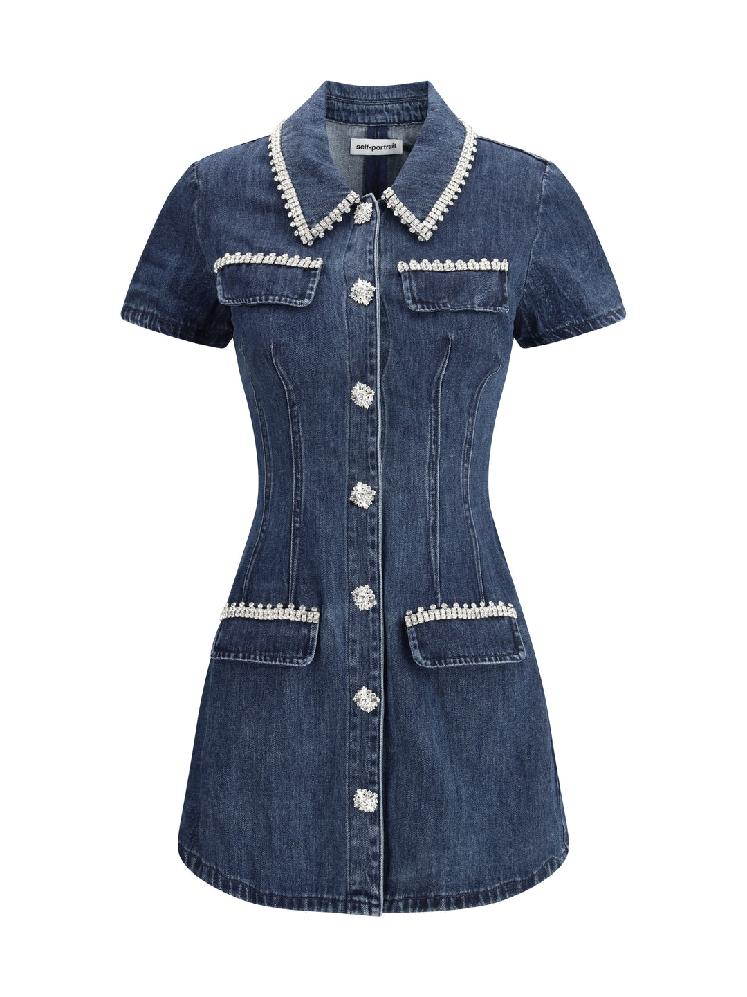 DENIM COLLARED MINI DRESS