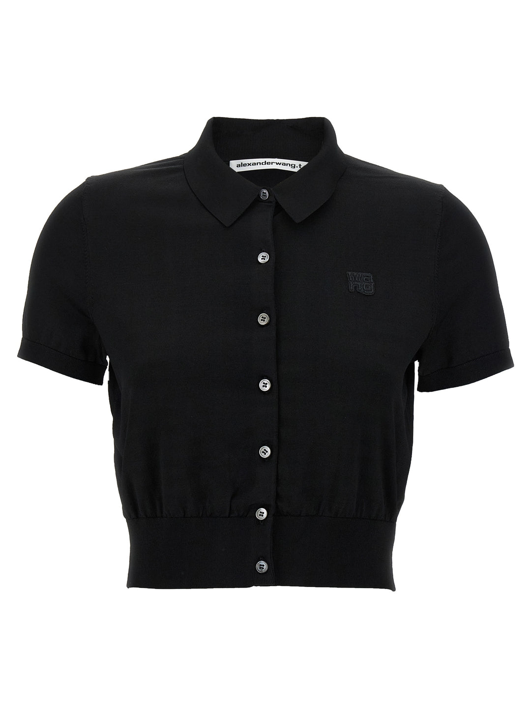 T By Alexander Wang Logo Patch  Shirt Polo - Black | 9f6ad18b0d208c32c239582ba3d1f67342035963