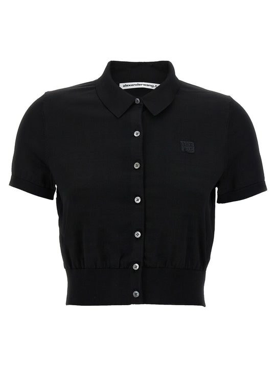 Logo Patch Shirt Polo Black