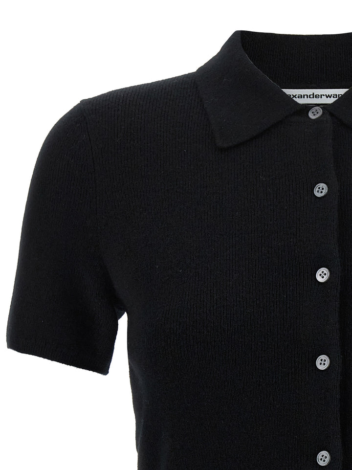 T By Alexander Wang Polo Cardigan Sweaters and Cardigans - Black | f8f51d7f8d146d26dd10df0f25bb6095d618fe12