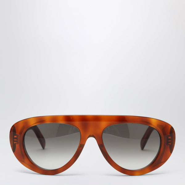 Flamed Havana Aviator Sunglasses