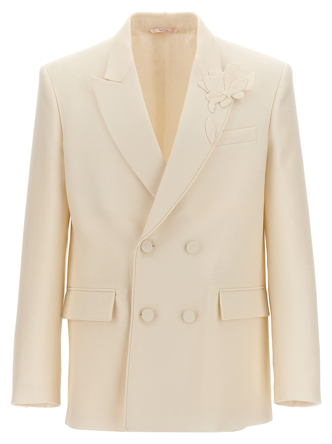 Valentino Flower Embroidery Blazer White