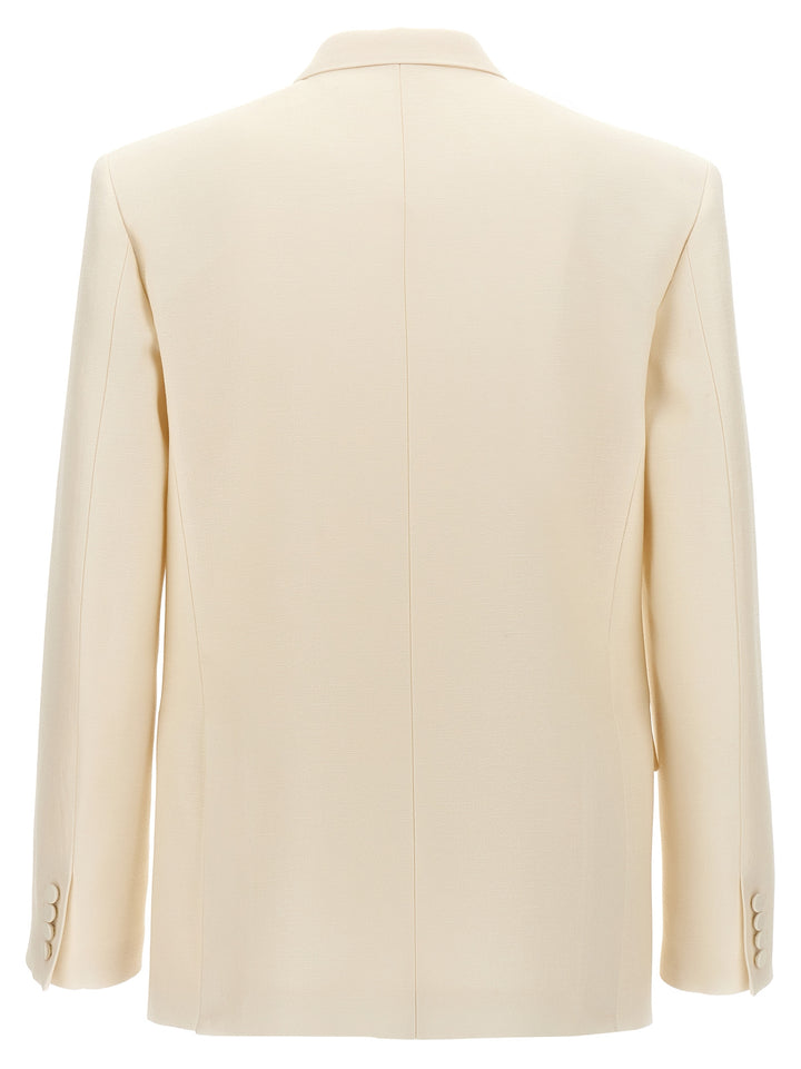 Valentino Flower Embroidery Blazer White