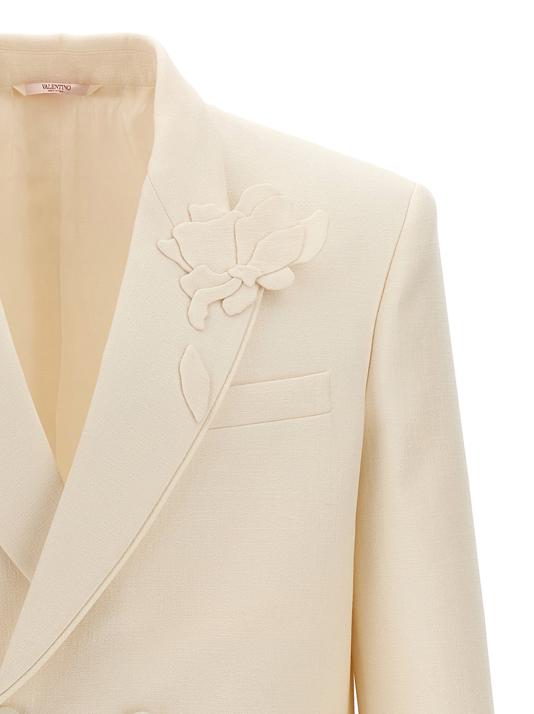 Valentino Flower Embroidery Blazer White