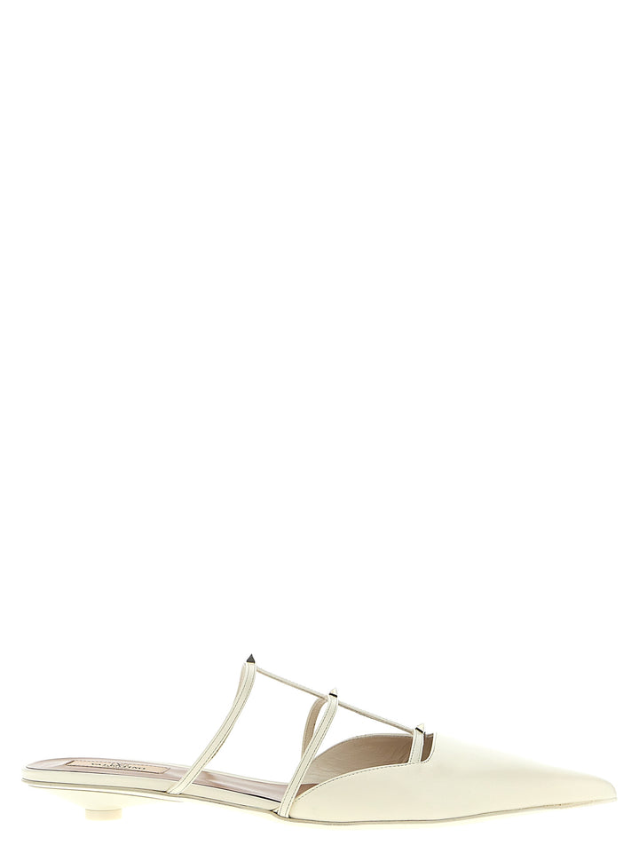 Rockstud Wispy Flat Shoes White