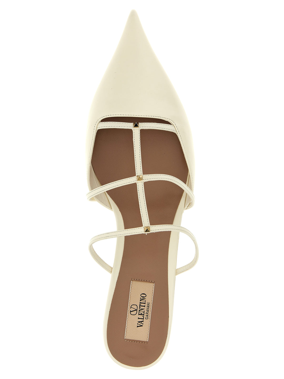 Rockstud Wispy Flat Shoes White