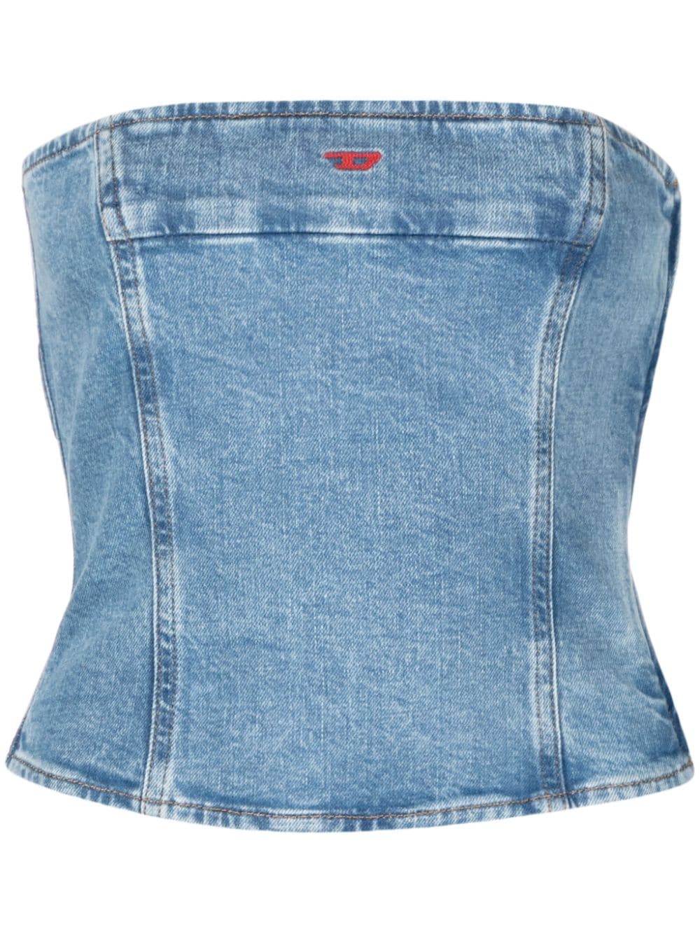 DE-VILLE strapless denim crop top